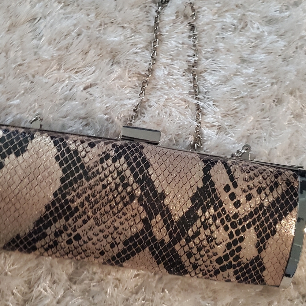 Snakeskin metal clutch